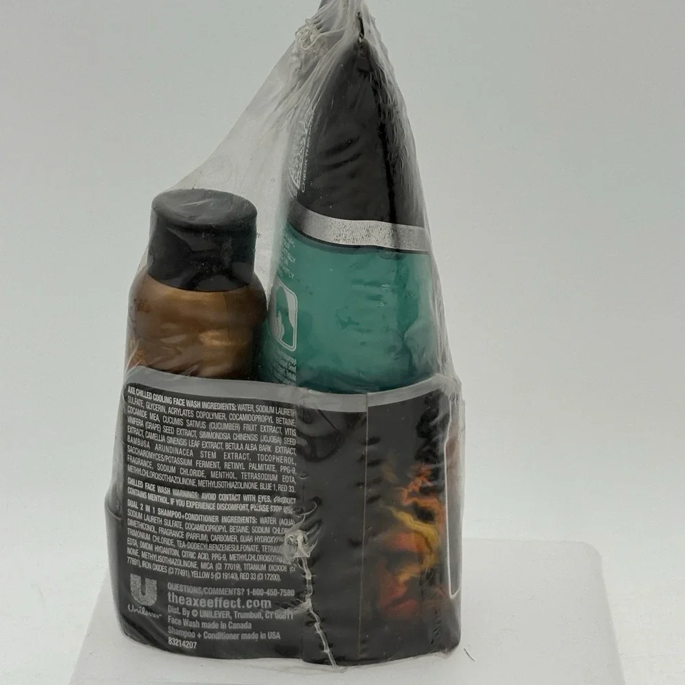 2-Pack Axe Chilled Cooling Face Wash w/ Bonus 2in1 Shampoo‎ Conditioner Sealed